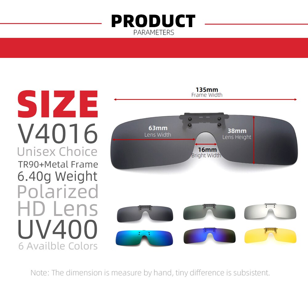 Gafas de sol polarizadas con Clip para pesca, lentes con espejo azul para conducir, visión nocturna, ciclismo, UV400