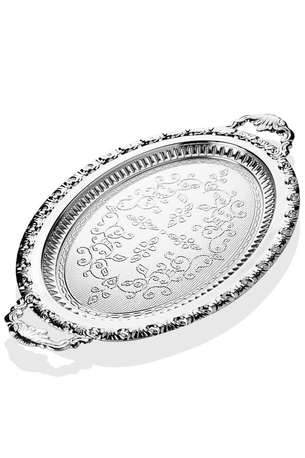 Plateau De Service Rond EDZARD Argenté - Diamètre 32 Cm - Anti-ternissement - Fabriqué En Allemagne