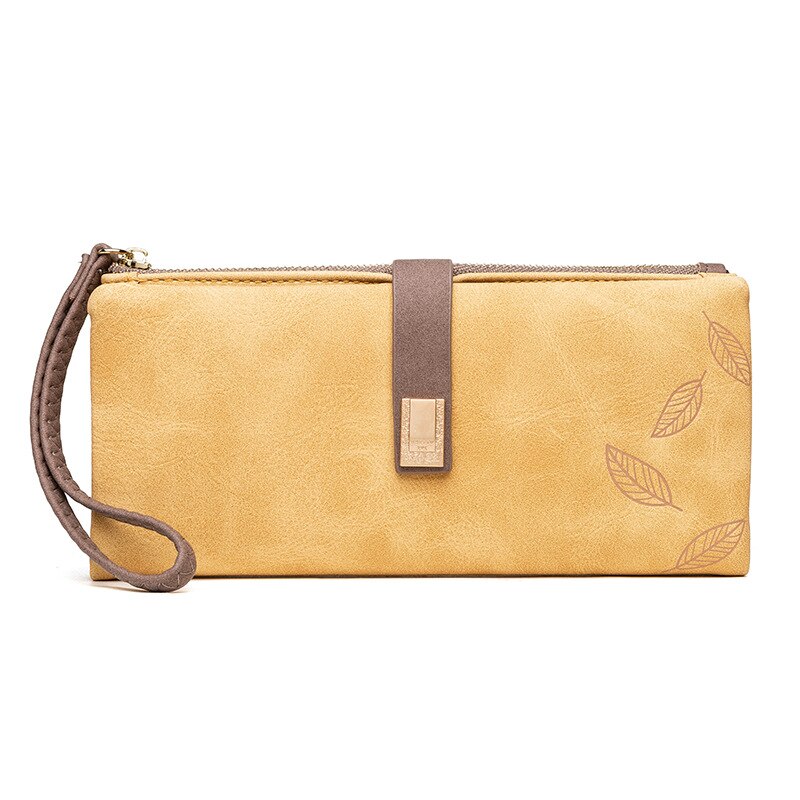 Polsbandje Clutch Wallet Vrouwen Zachte Lederen Kaarthouder Rits Mobiele Telefoon Zak Grote Capaciteit Portemonnee Vrouwelijke Portemonnee Carteras: Yellow