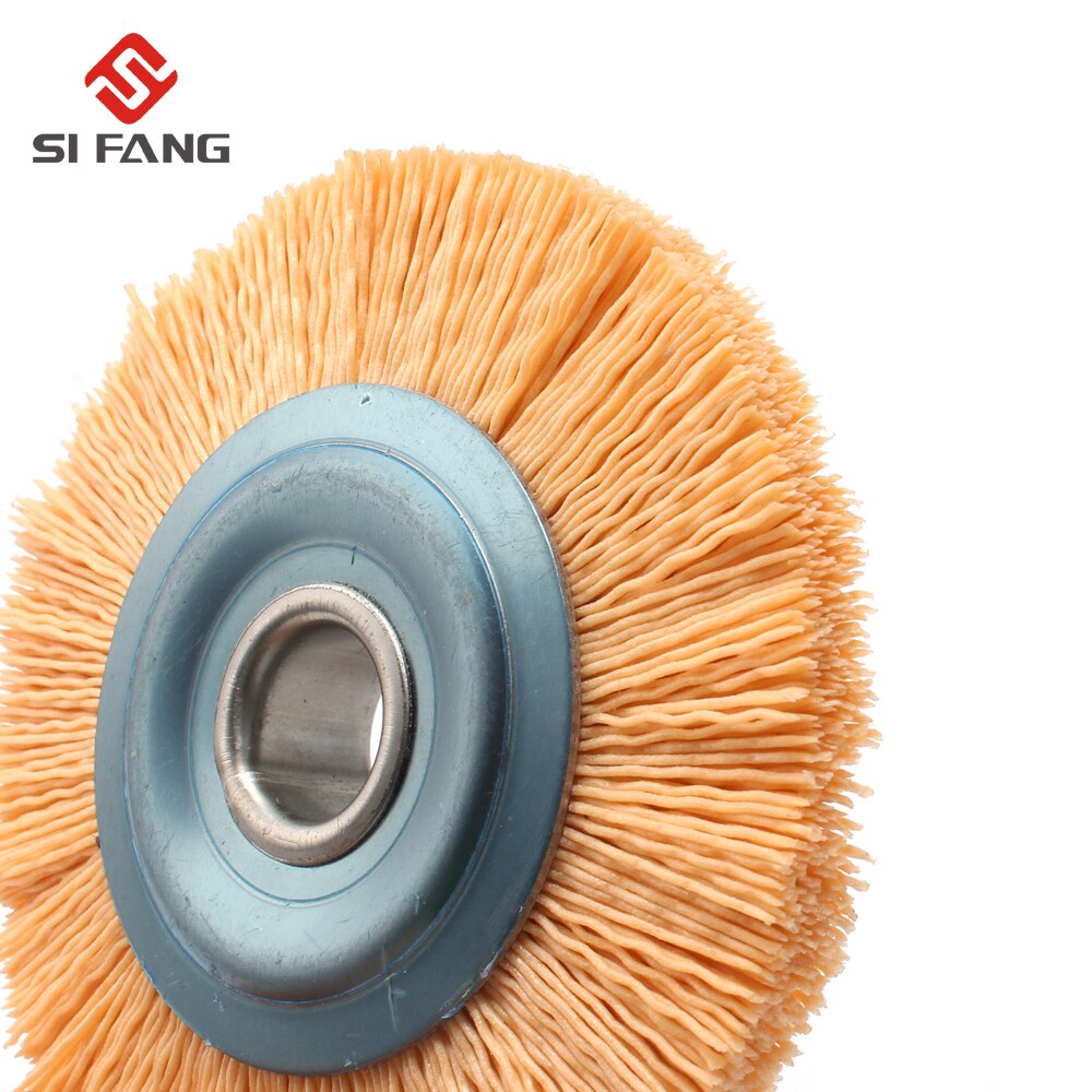 4 '' slipende nylon stålbørste 16mm -hulls diameter polert benksliper 240 korn