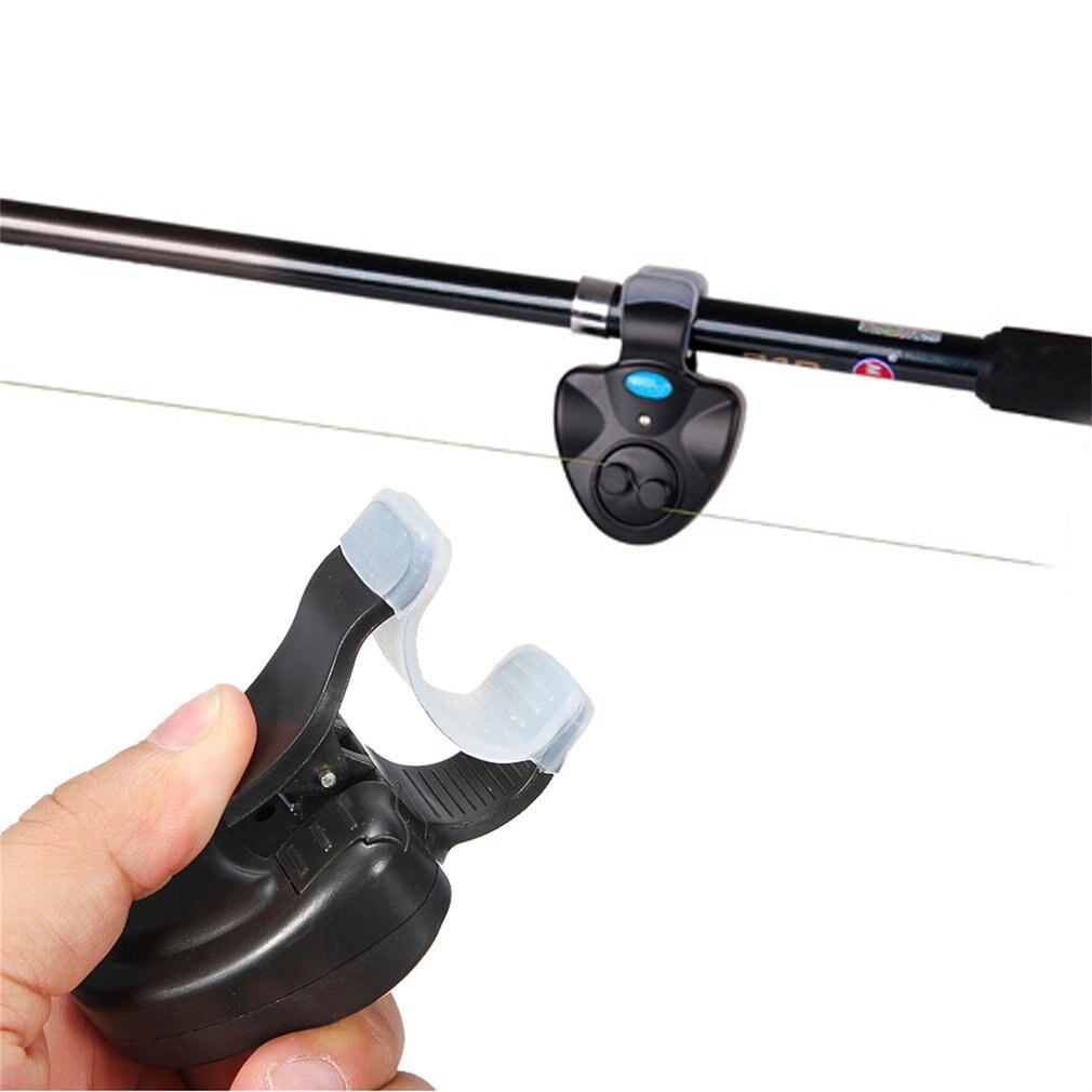Mini Universele Elektronische Fish Bite Sound Alarm Led Light Alert Bell Hengel Clip-On Abs Fish Bite Alarm zwart