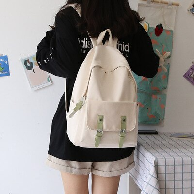 Koreaanse Japan Styleteenagers Vrouwen Canvas Rugzak Middelbare School Student Nuttig Boek Tassen Meisjes Vakantiereizen: mint