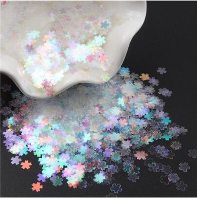 Ultradunne Bloem Pailletten 5Mm Roze Kersenbloesems Vorm Losse Pailletten Huisdier Pailetten Voor Nails Art Manicure Bruiloft Confetti 8G: C22