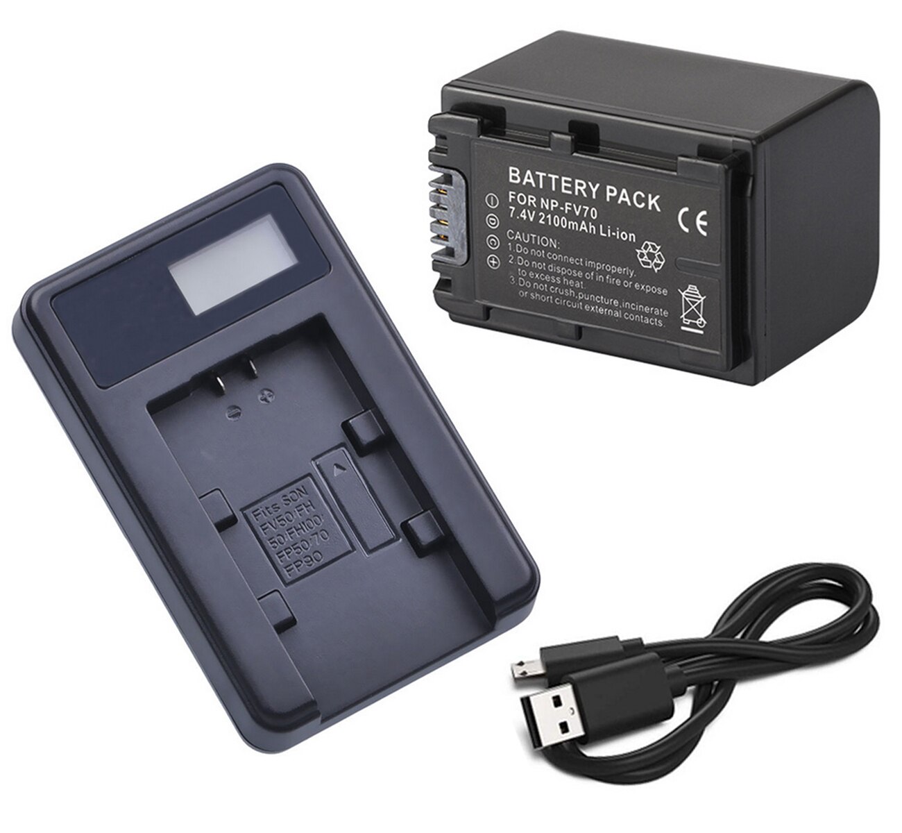 Batería + cargador USB para Sony HDR-CX620, HDR-CX625, HDR-CX630V, HDR-CX670, HDR-CX675, HDR-CX680, HDR-CX690, videocámara Handycam: Battery and ChargerD
