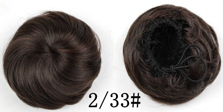 Vreugde &amp; Beauty 16 Kleur Krullend Chignon Hittebestendige Synthetische Clip In Hair Extensions Diameter 12 Cm Voor Vrouwen: T1B/33
