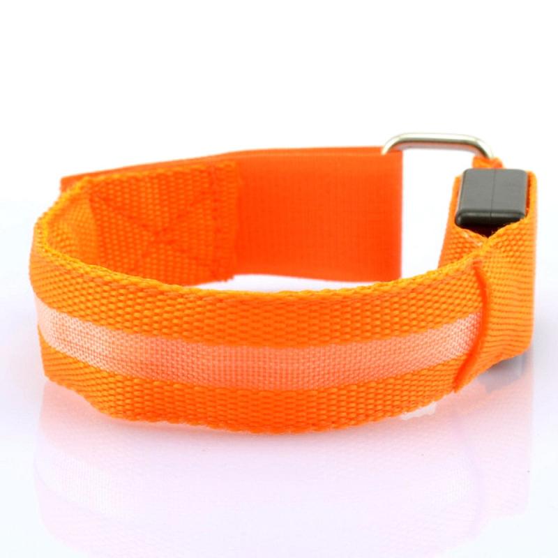Pulseras deportivas ligeras para correr al aire libre, brazaletes ajustables con USB LED brillante para corredores, corredores, ciclismo, deportes de equitación, seguridad: orange light