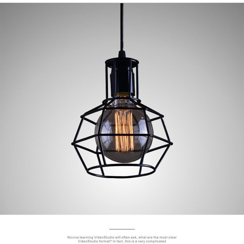 Nordisk loft retro jernbur moderne lysarmatur amerikansk industri vintage lampe kjøkken hengende lamper