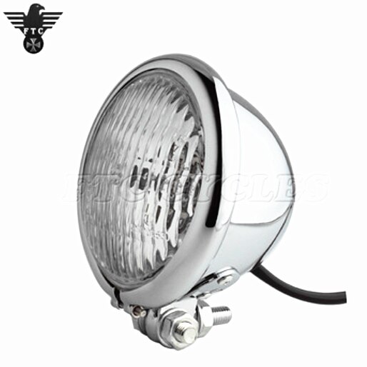 4.5 "Classic Custom Motorfiets Koplamp Voor Suzuki Harley Cafe Racer Motorfiets Onderdelen: Chrome clear