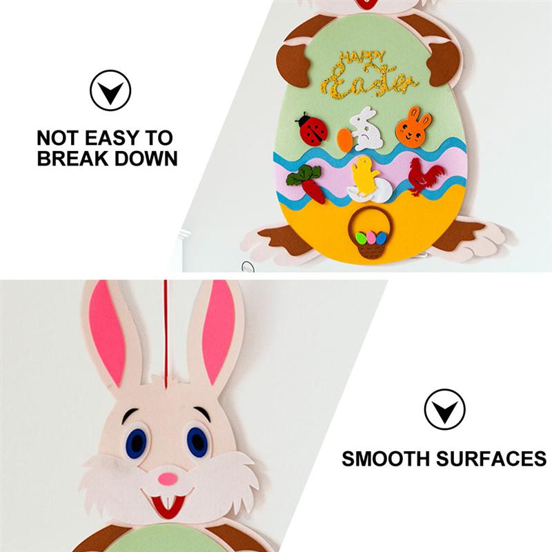 Pendentif lapin de pâques en feutre, décoration murale suspendue, DIY, 1 ensemble