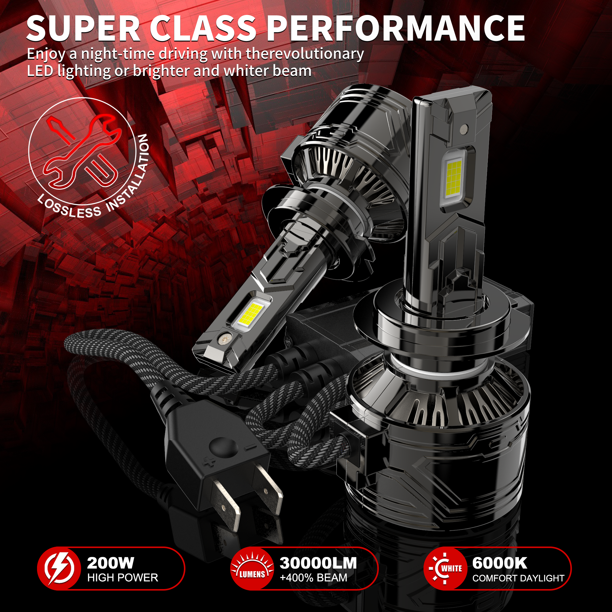 Z LED 3570 H7 H4 HB3 9005 H1 H11 6000K 12000LM lámparas para coche H8 HB4 9006 Kit de faros