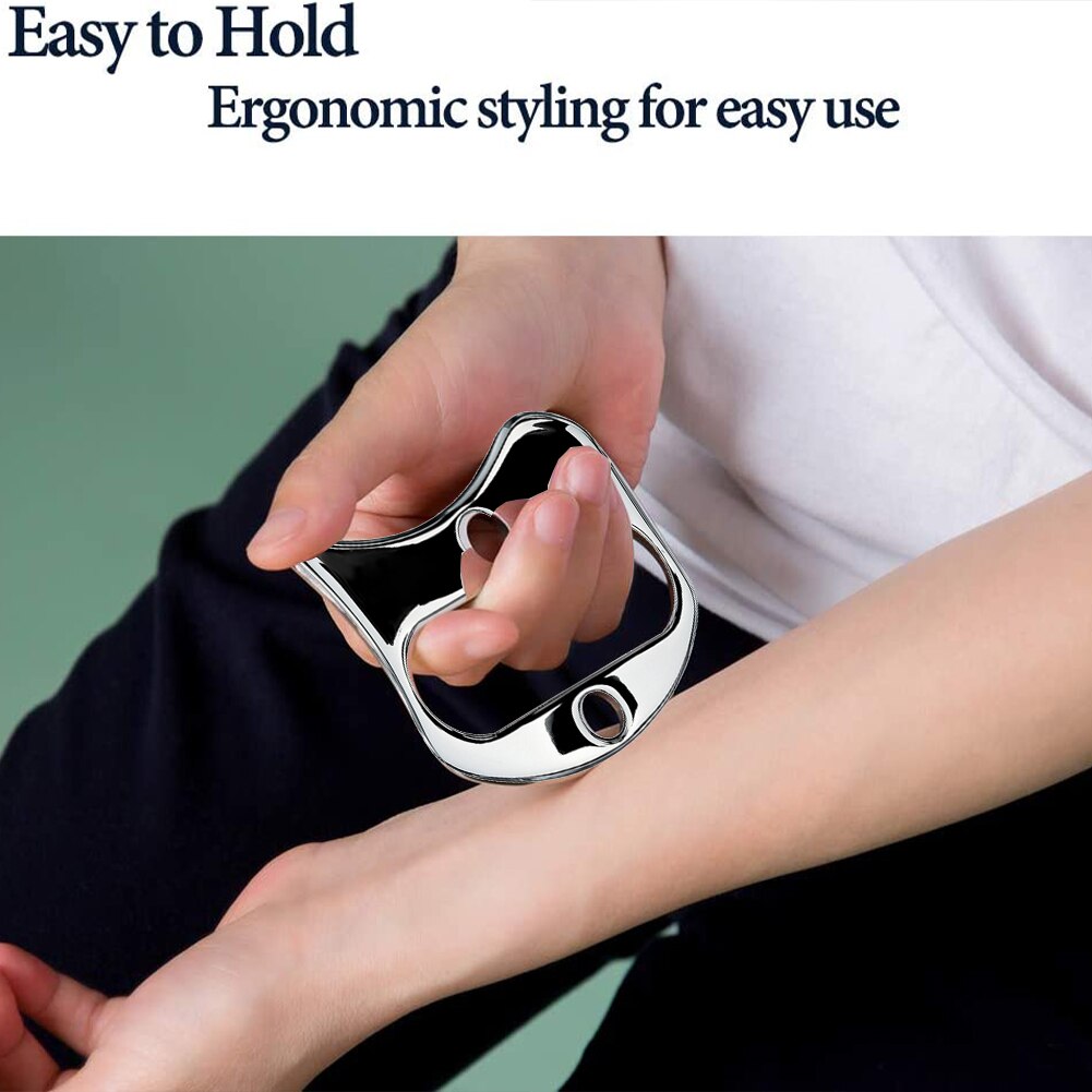 Therapy Massage Tools Deep Tissue Scraping Physical Therapy Board For Back Leg Arm Neck Shoulder Stainless Steel Silver