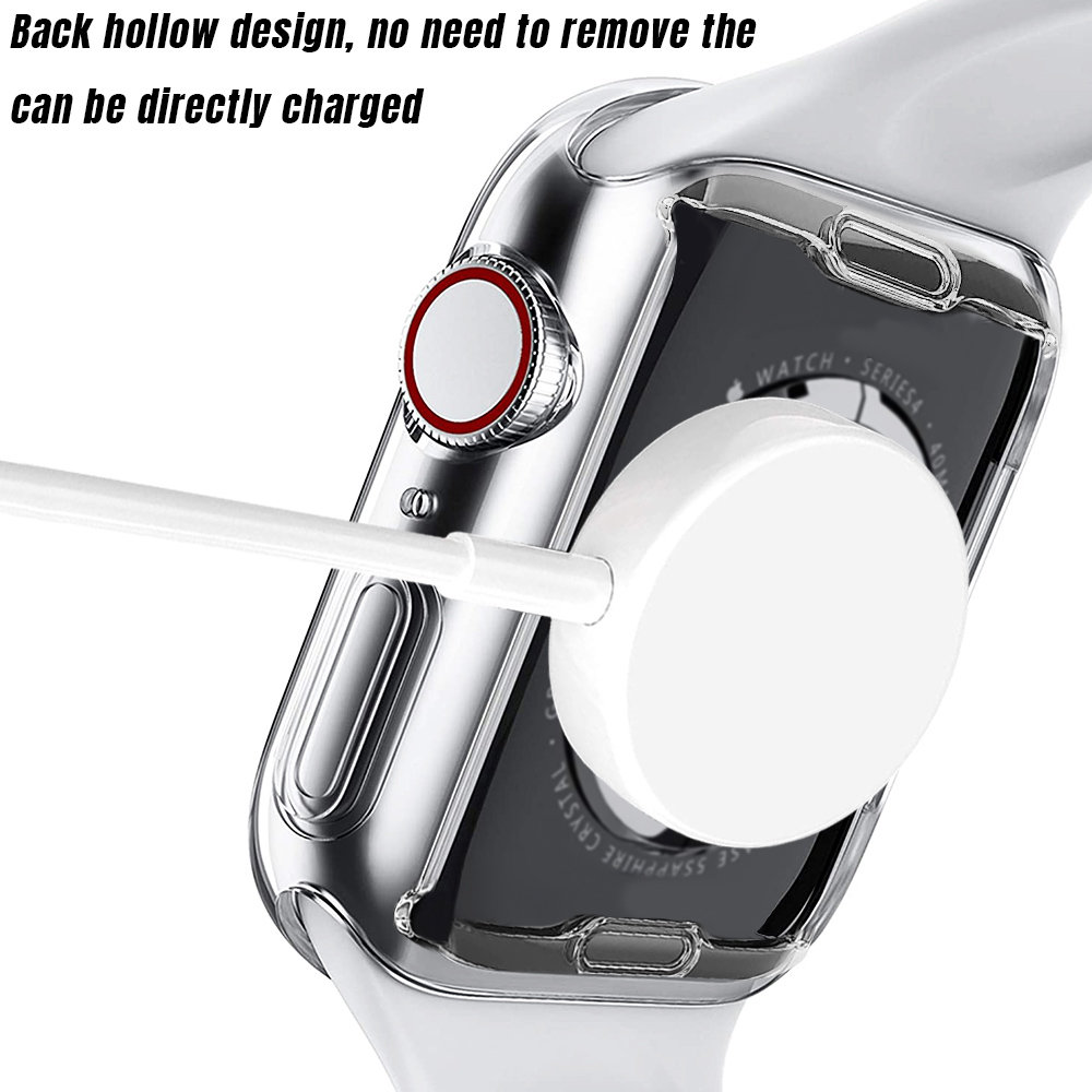 Zachte beschermhoes voor Apple Watch Series 8/7 45 mm 41 mm Transparante, volledig bedekte 3 2 1 38 mm 42 mm Screen Protector Cover voor iWatch 6 SE 5 4 44 mm 40 mm