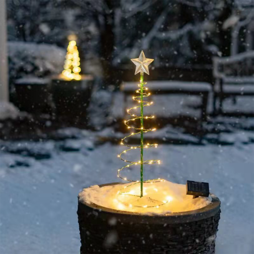 Solar--Weihnachtsbaum-Lichterkette für Höhle Außenbereich, Garten, LED-Lichterkette, IP65, Sternlicht, dekorative Lichter für sterben Weihnachtsdekoration