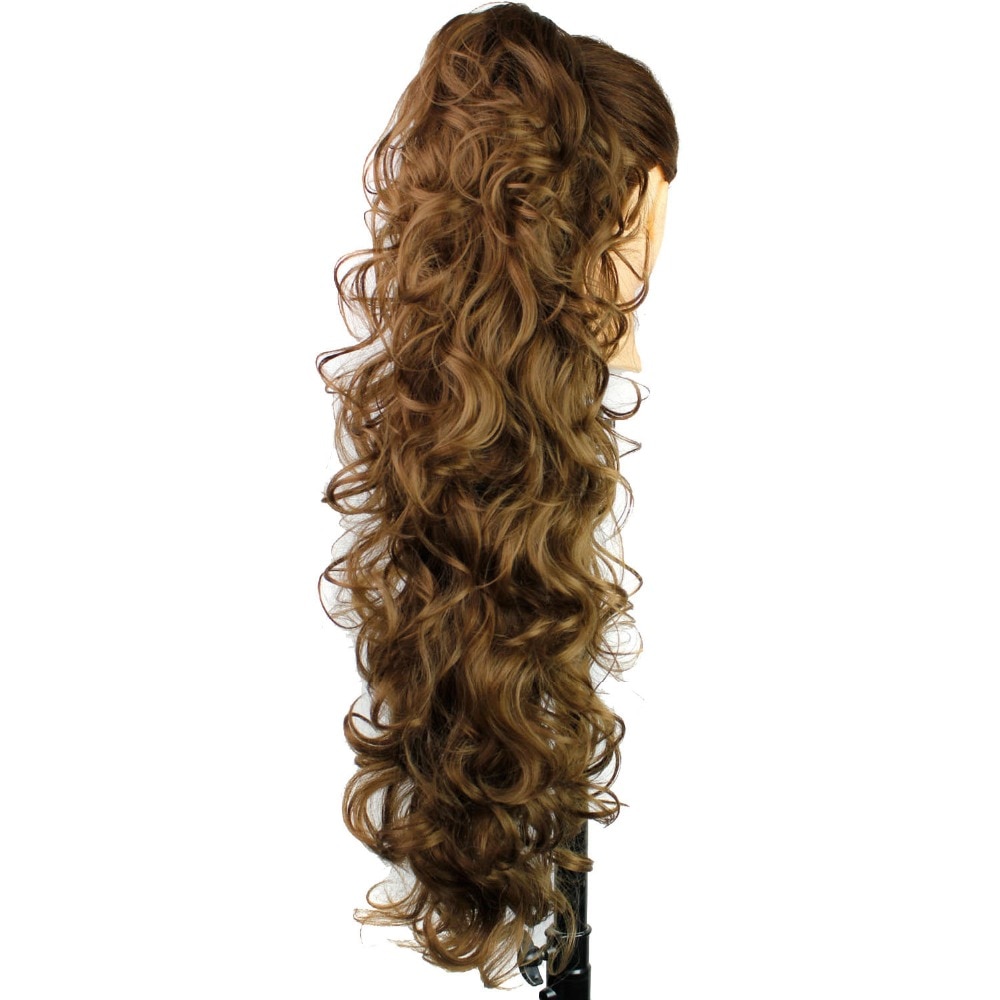 Luxury for Braiding 76cm 210g Long Wavy High Temperature Fiber Synthetic Hair Pieces Claw Clip Ponytail Extensions for Women