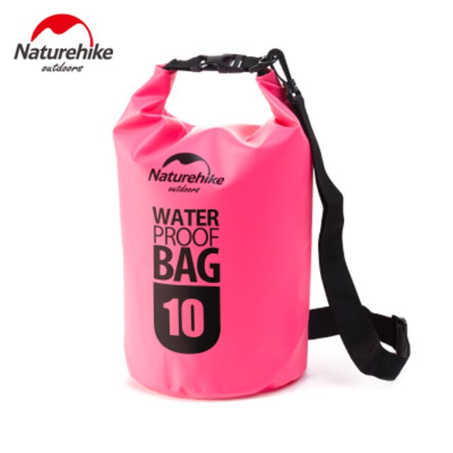 Naturehike-bolsa seca impermeable de 5L, 10l, 15l, 20 litros, bolsa seca con correa para el hombro, para playa, natación, kayak, acampada: Pink 10l