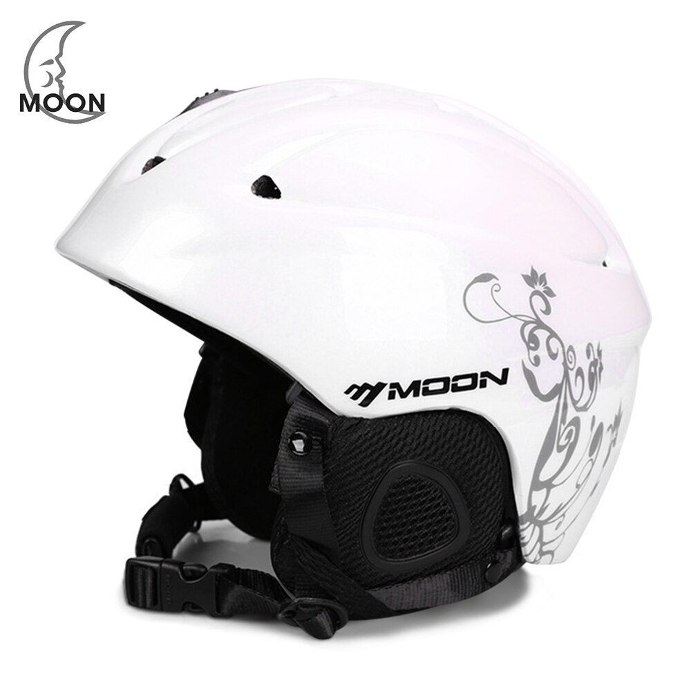 Moon Ski Helmet Single Board Double Snowboard Protective Gear Equipment: White / M