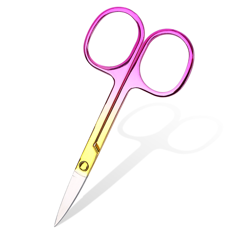 Ciseaux à sourcils en acier inoxydable, coupe-cils, pour le visage, le nez, épilateur, manucure, cuticules, beauté, outils de maquillage, 1 pièces: Argent