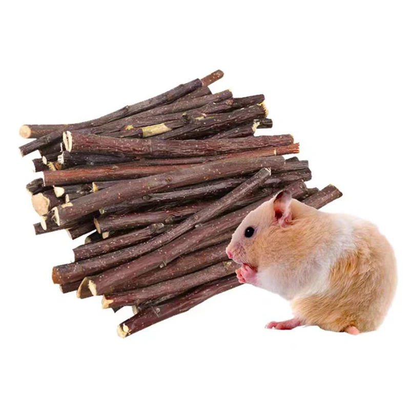 20/40/80/100 Uds. De dientes de conejo para hámster, palo de árbol de manzana, minerales, juguetes de piedra Molar para Chinchilla, hámster, accesorios para mascotas