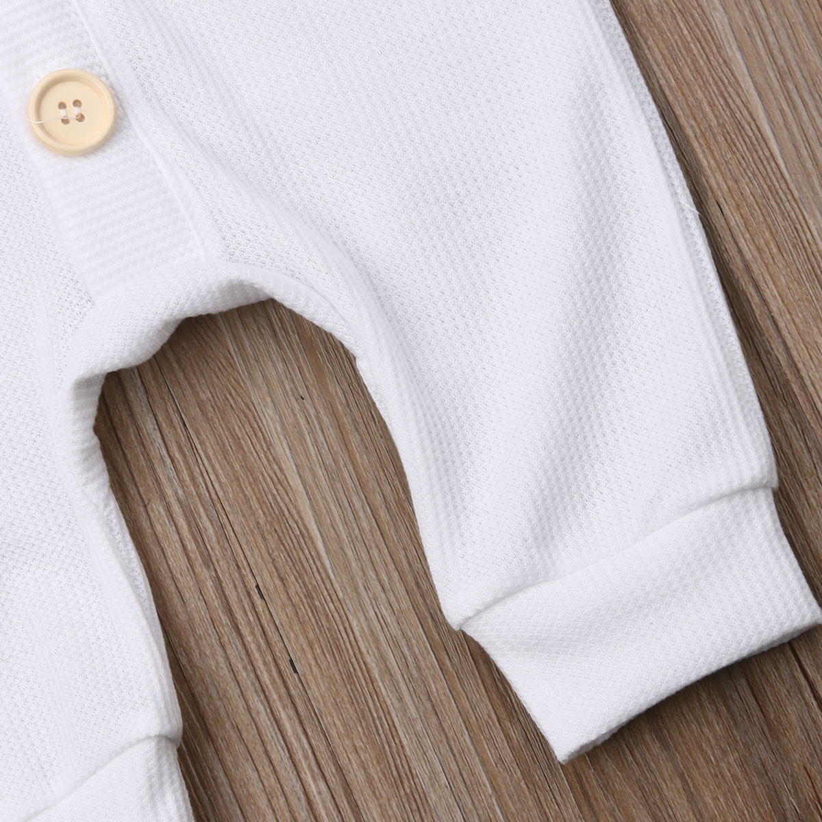 Baby Autumn Winter Clothing 0-18M Infant Baby Kid Boy Girl Knitted Romper Hat 2pcs Button White Single Breasted Jumpsuits