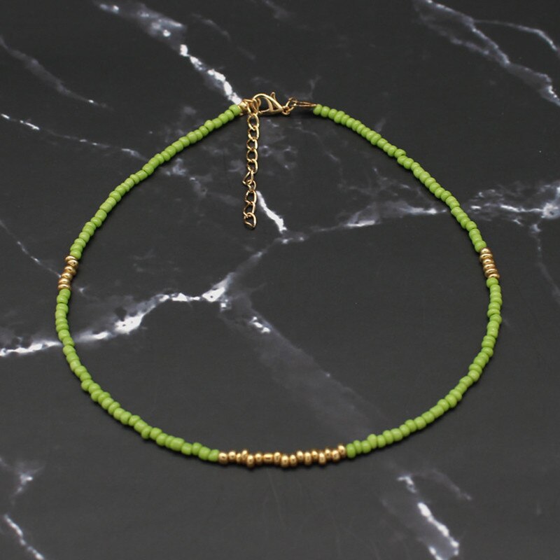 Bohemia Handmade Rainbow koraliki proste Choker naszyjnik moda damska dziki słodki kolorowy kołnierz biżuteria prezent: 22