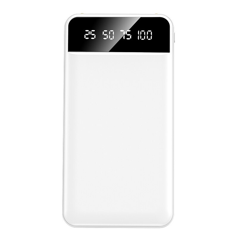 Banca di potere 30000MAh Caricatore Portatile di Grande Capacità 2USB Porta Batteria Esterna Della Banca di Potere per Samsung Xiaomi IPhone: White