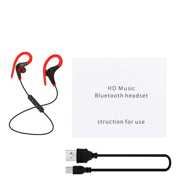 5,0 Mini auricular deportivo inalámbrico Bluetooth llamada con manos libres auriculares estéreo con micrófono auriculares deportivos con gancho para la oreja para IPhone Android: red