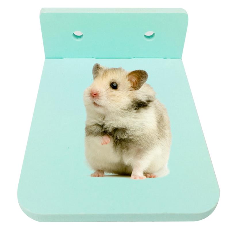 Plataforma de juegos de hámster de plástico, juguete para hacer ejercicio, soporte de madera para loros, suministros para mascotas pequeñas, 1 unidad: Mint Green