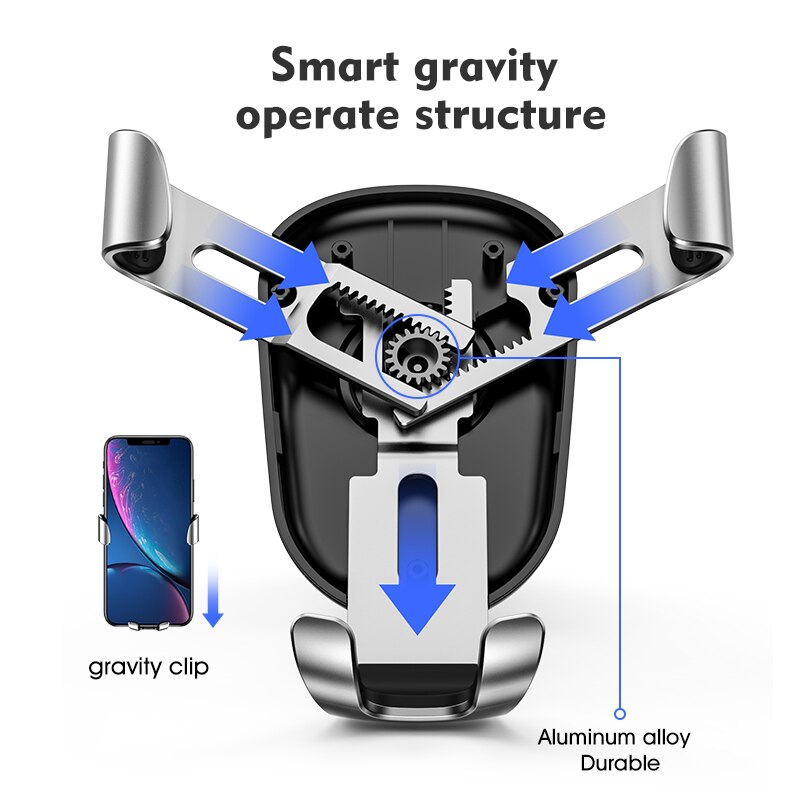 LINGCHEN-Soporte de teléfono Gravity para coche, para iPhone 11 Pro, X, Xs, soporte de teléfono móvil Xiaomi y Samsung