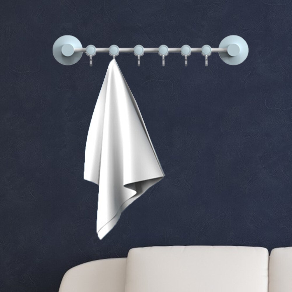 6 Row Clothes Towel Drying Rack Retractable Foldable Balcony Outdoor Safety Folding Wall Mounted Bathroom Hanger