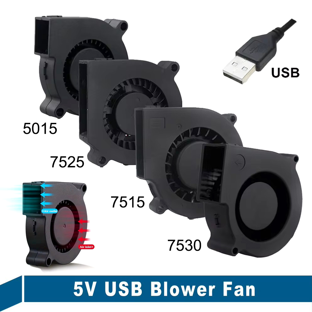 3000-3600RPM DC 5V podwójna wirówka kulkowa chłodnica promieniowa USB wentylator chłodzący komputer 75*75*30mm bezszczotkowa turbowentylator