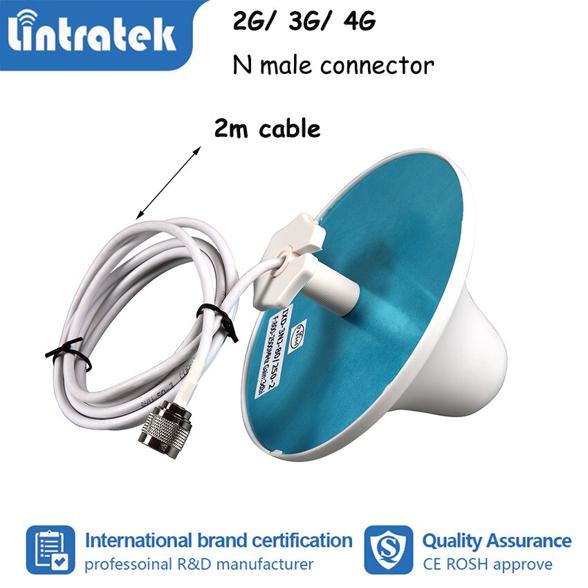 Antena de techo interior con cubierta de 360 grados, amplificador de señal de teléfono móvil, repetidor, N macho, GSM, UMTS, LTE, S6