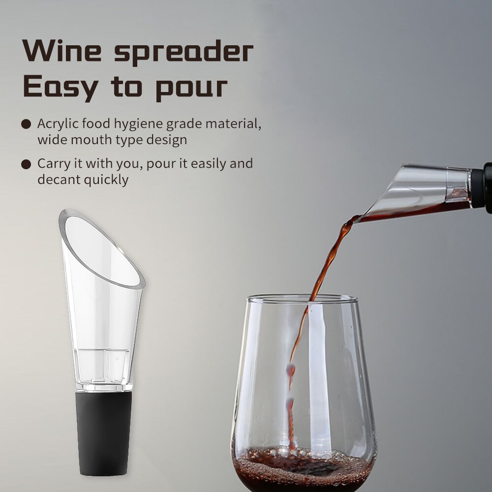 Qing 6 Pcs Wine Tool Set Bar Accessory Corkscrew Wine Stopper Pourer Paper Cutter Cooling Rod Decanter Bartender