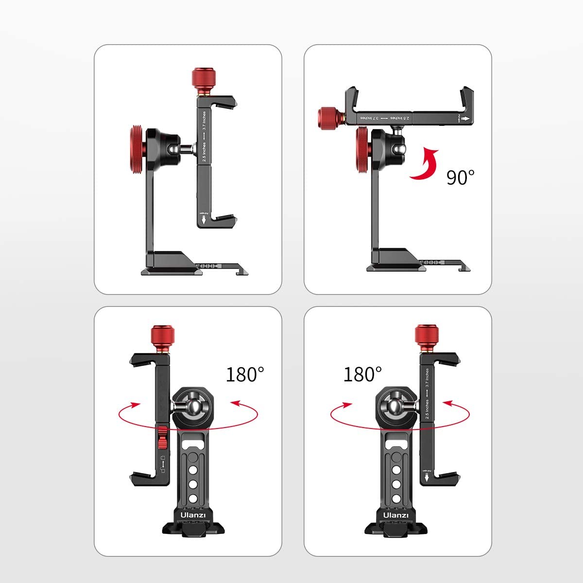 Ulanzi ST-14 Telefoon Statief Adapter Mount Aluminium Mobiele Telefoon Klem Attachment Verstelbare Verticale Beugel Voor Iphone 12 Pro Max