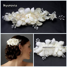 Kyunovia Factory Prijs Europese Stijl Hand made Wedding Bloem Hoed Als de Bruiloft Foto &#39;S Bruid Hoofddeksels D17