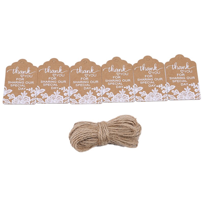 50Pcs/pack Vintage White Lace Printed Kraft Cards Card Decoration Paper Wedding Party Invitation Tag Card Decoration