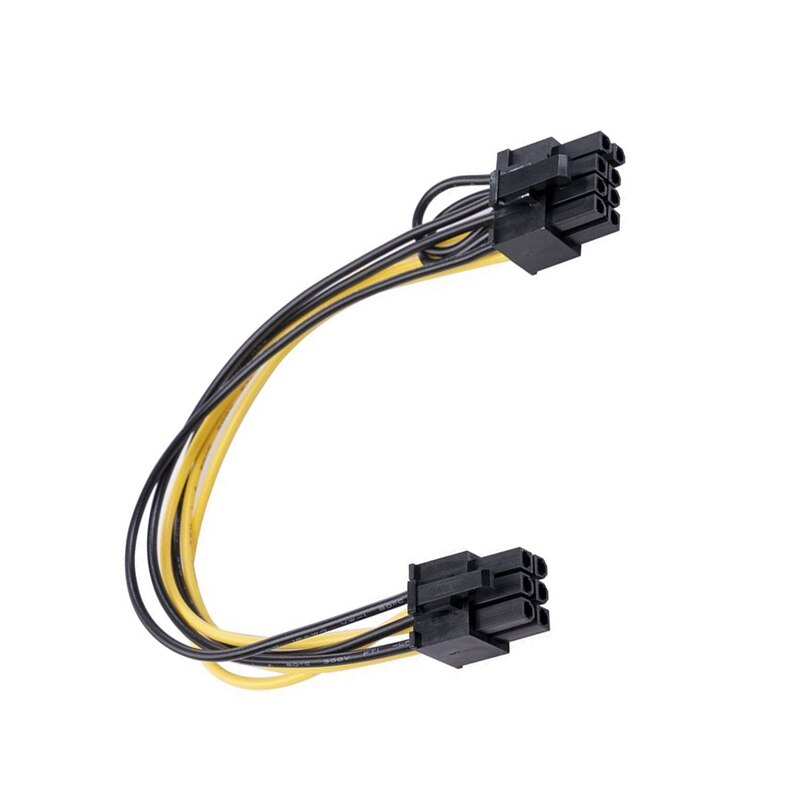 6-Pin to 8-Pin(6 + 2 ) Video Card Power Cable Extension Cable Slide Rail Power Supply Adapter