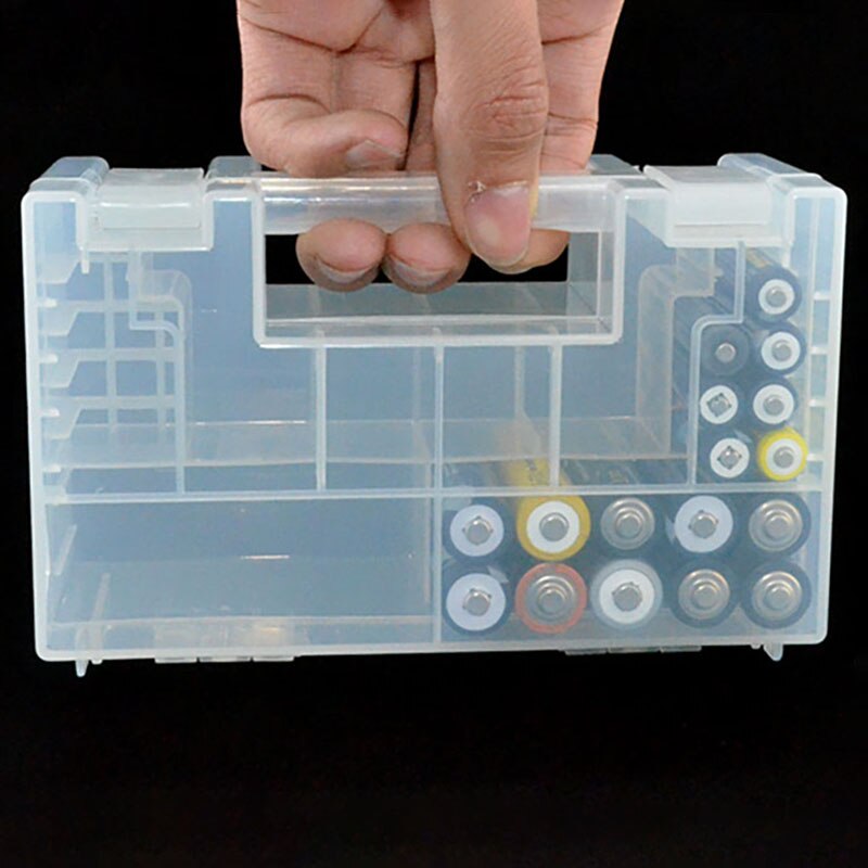 Hard Plastic Anti Impact Slijtvast Batterij Storage Box Case Praktische Organizer Clear Innerlijke Compartiment Houder Aa Aaa