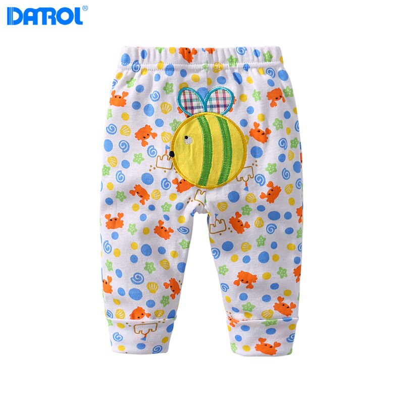 DANROL baby boy girls algodón PP pantalones niños pantalones 5 unids/lote niños suaves pantalones de dibujos animados leggings