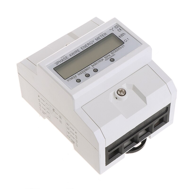 Kolmivaiheinen nelijohdin lcd digitaalinen näyttö wattimittari virrankulutus energiamittari kwh  ac 230v 50-60hz sähköinen din-kisko