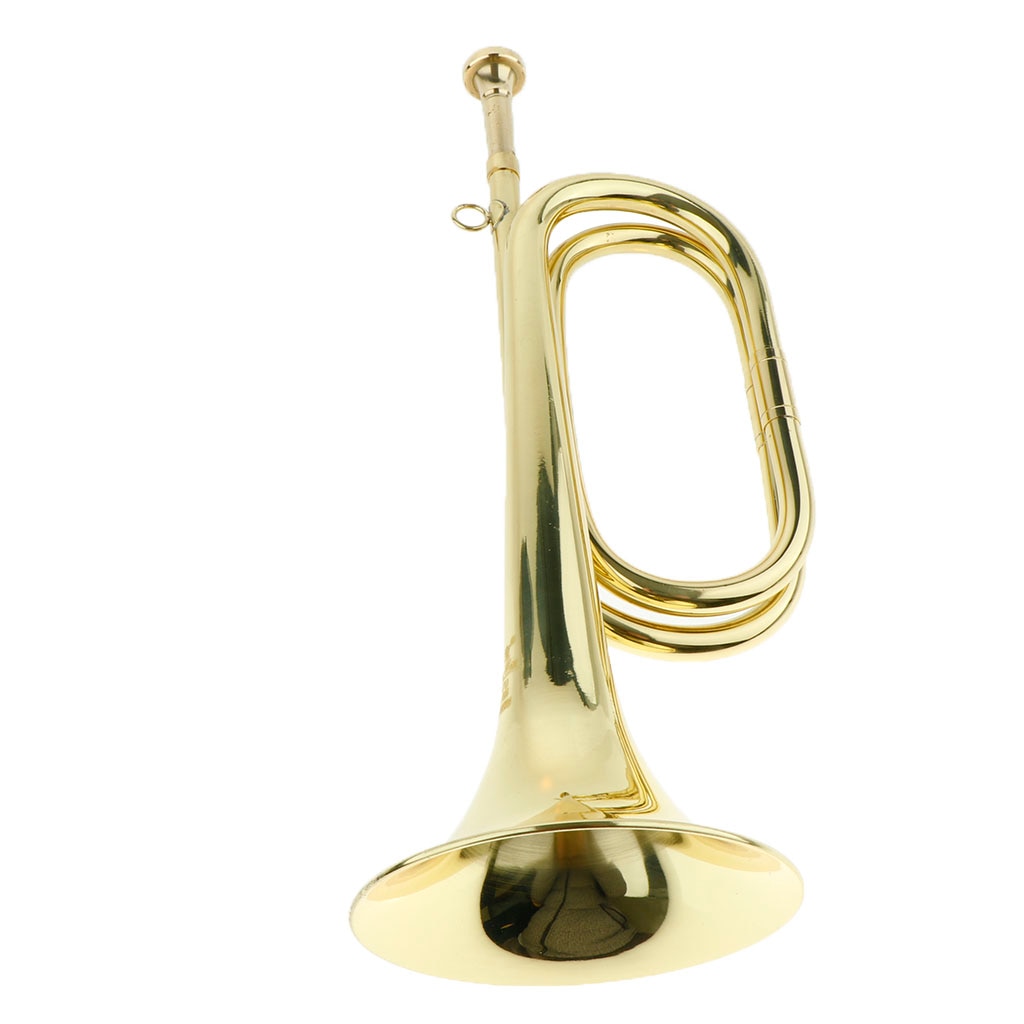 Durable Brass Marching Bugle Cavalry Trumpet with Mouthpiece Loud Sound