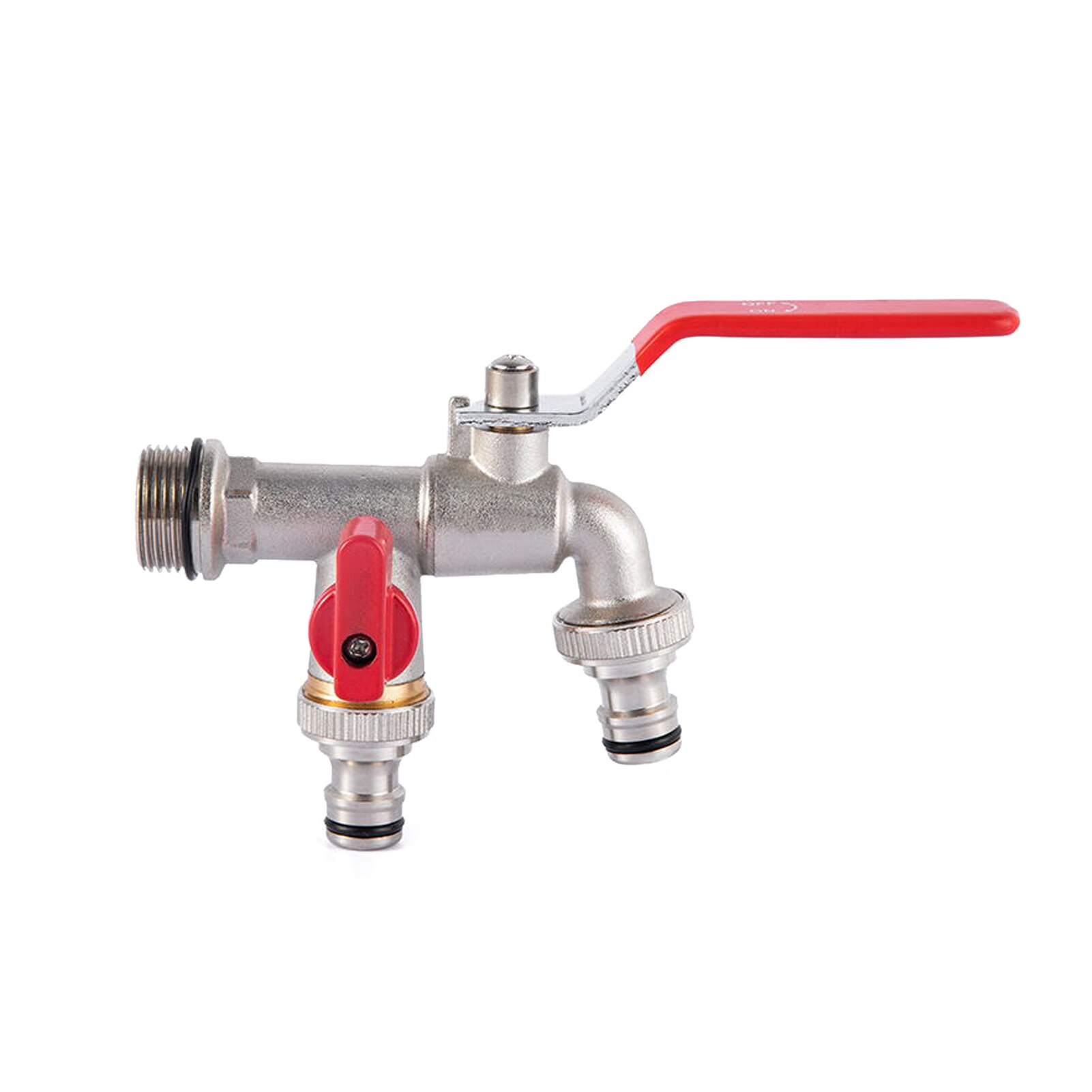 Dubbele Kleppen Water Tap 3/4 1/2 Inch Afneembare Tap Met Dikker Outlets Kleppen Voor Tuin Drinkwater Farm Crop Tuin gereedschap: 15mm Single / Rood