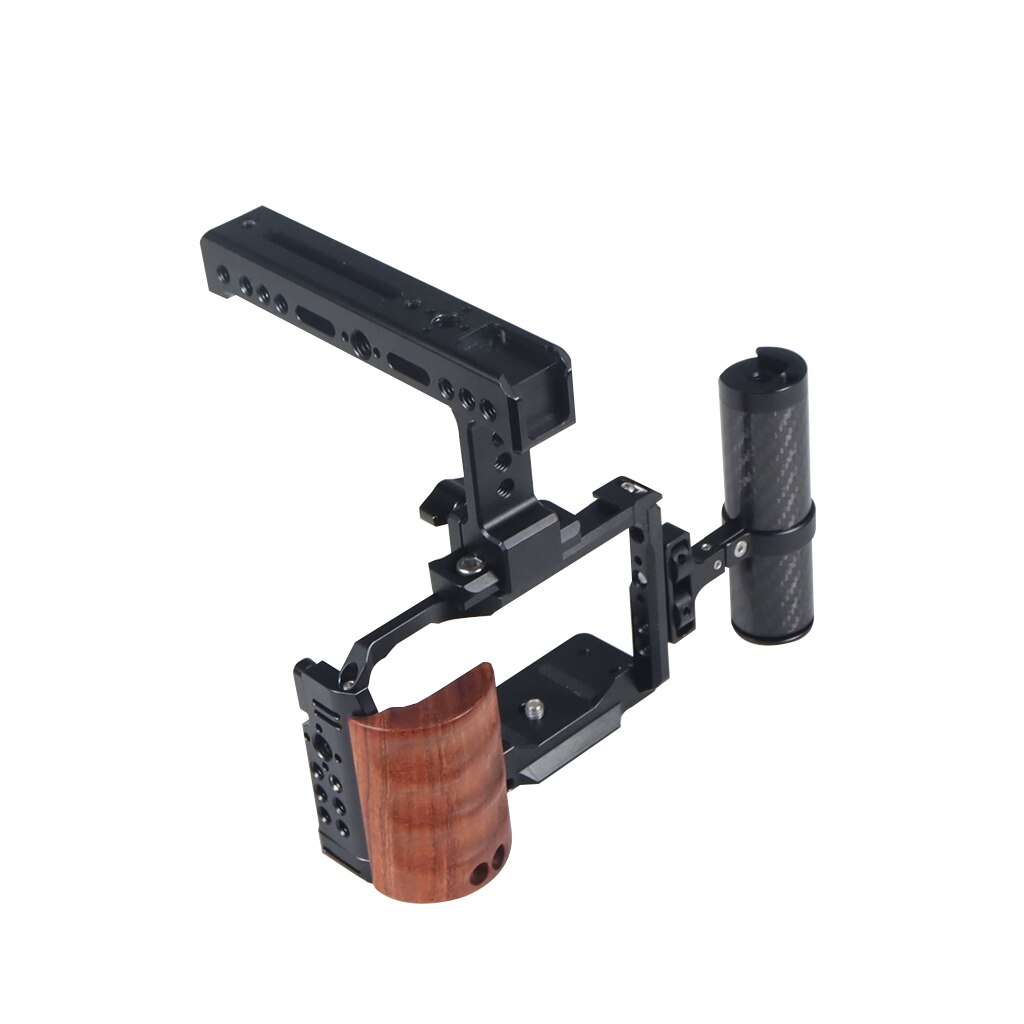 ZVE10 Camera Kooi Houten Handvat Met Top / Side Grip Ingebouwde Arca Quick Release Plaat Stabilizer Rig Kit voor Sony ZV-E10 Dslr