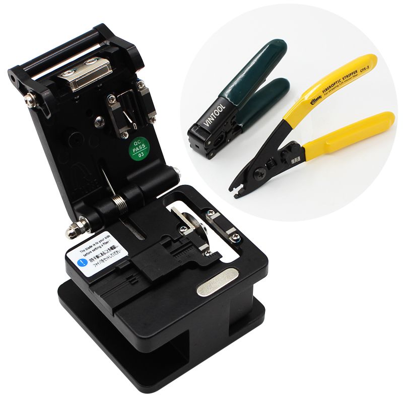 China fiber cleaver fiber cleaver fiber cleaver high precision automatic fiber cleaver cold welding tool: Full set