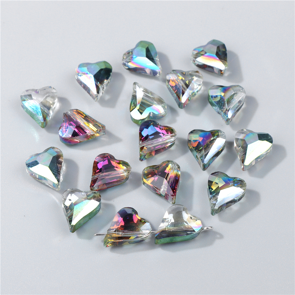30 Uds. Cuentas facetadas de cristal con purpurina, cuentas multicolores con forma de mariposa para fabricación de joyería, piezas para collar de pulsera Diy