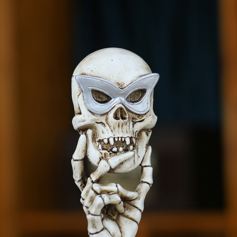 Halloween Retro Skull Mirror for Home Bedroom Bathroom Decoration Ornaments