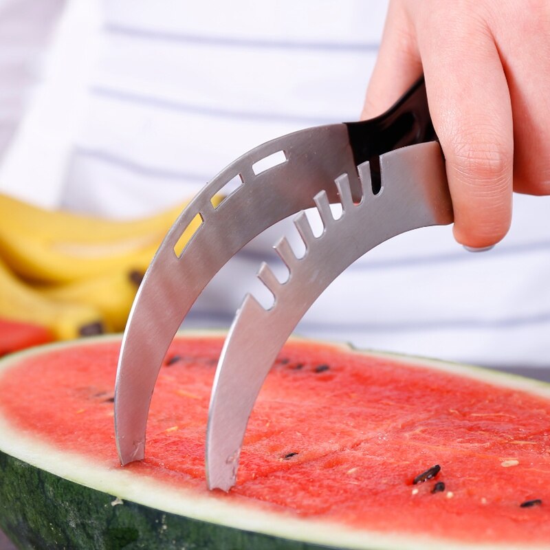 Rustfritt stål vannmelon slicer cutter kniv utkerner frukt grønnsak verktøy kjøkken gadgets frukt verktøy kutte vannmelon artefakt
