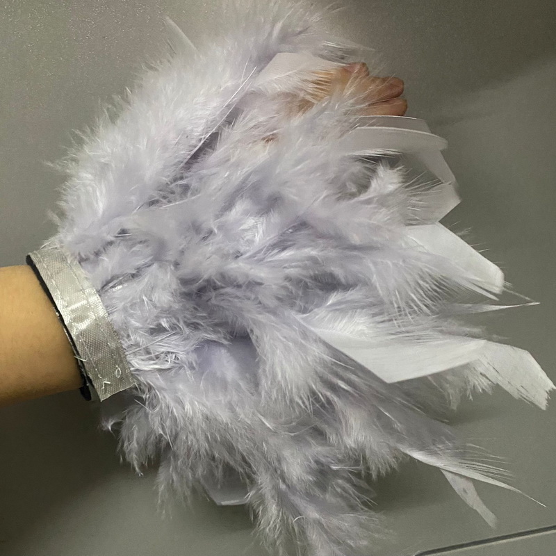 Ostrich Feather Cuff for women Feather cuffs for wrist feather snap bracelet nail photo cuffs Shirts cuffs with feather: Tangerine
