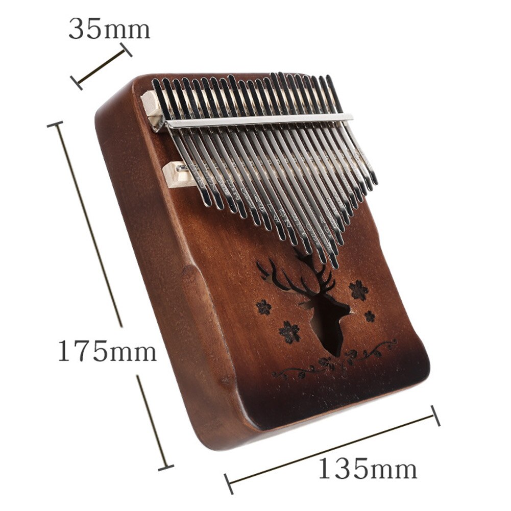 21 Keys Reindeer Kalimba Acacia Musical Instrument Thumb Piano Vintage Wood Thumb Piano Finger Percussion Musical Instrument