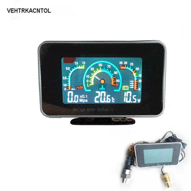 VEHTRKACNTOL 3 Functies 12 v/24 v Truck Auto Oliedrukmeter + Voltmeter Voltage Gauge + Water Temperatuur Gauge Meter Monitor