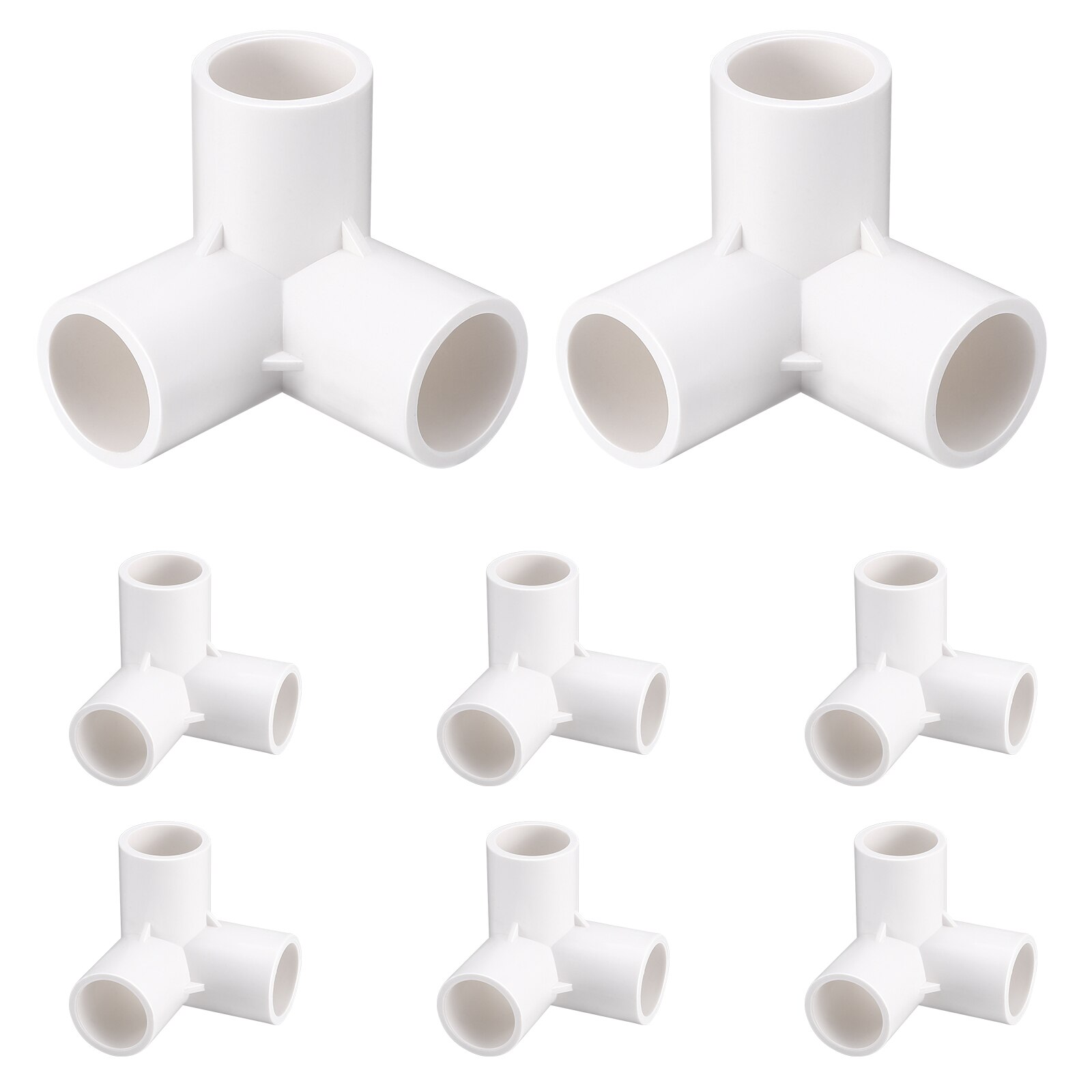 8Pcs PVC Pipe Connector 3-Way Elbow Fittings for PVC Furniture Pipe Fittings Greenhouse Frame Tent Connection: Default Title
